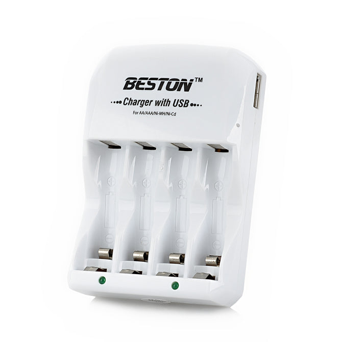 BESTON BST-850A 4 x AA / AAA NI-MH / NI-Cd Battery Charger - White (EU Plug / 100~240V)