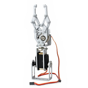 DAGU VA2 Aluminum Alloy Robot Arm Clamp w/ Two Metal Gear Motors for Arduino - Silver White + Black