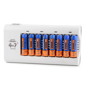 GD 808A AA / AAA Charger + 8*Ni-MH AA "3000mAH" Batteries Set