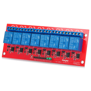 Keyes 8-Channel Relay Expansion Module w/ Optocoupler isolation - Red + Blue