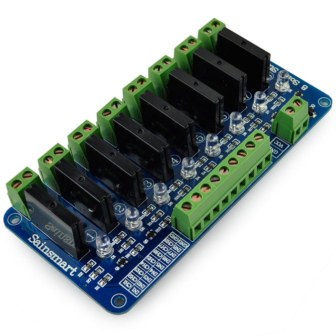8-Channel 5V Solid State Relay Module - Blue + Black + Green (250V / 2A)