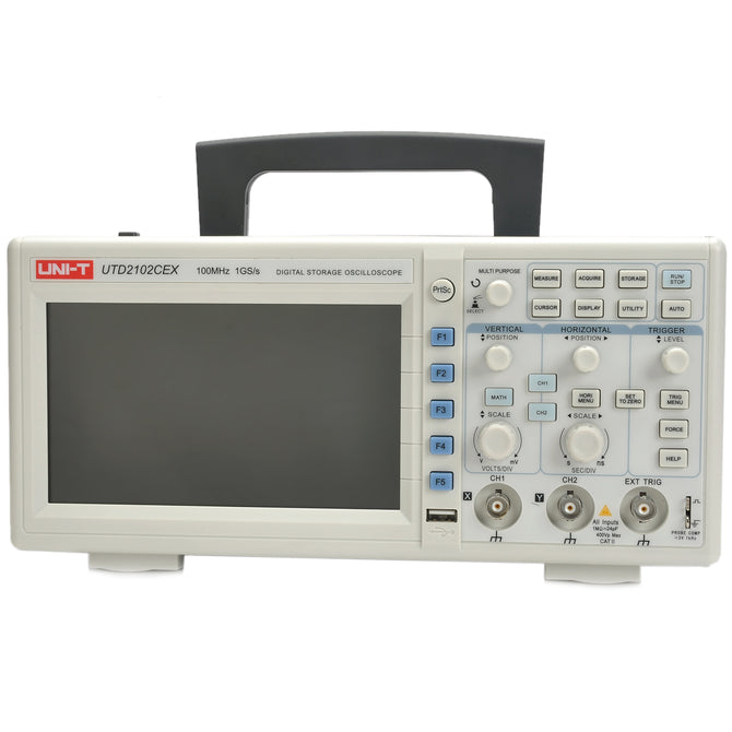 UNI-T UTD2102CEX Digital 7" TFT LCD 2-Channel Storage Oscilloscope - White + Grey