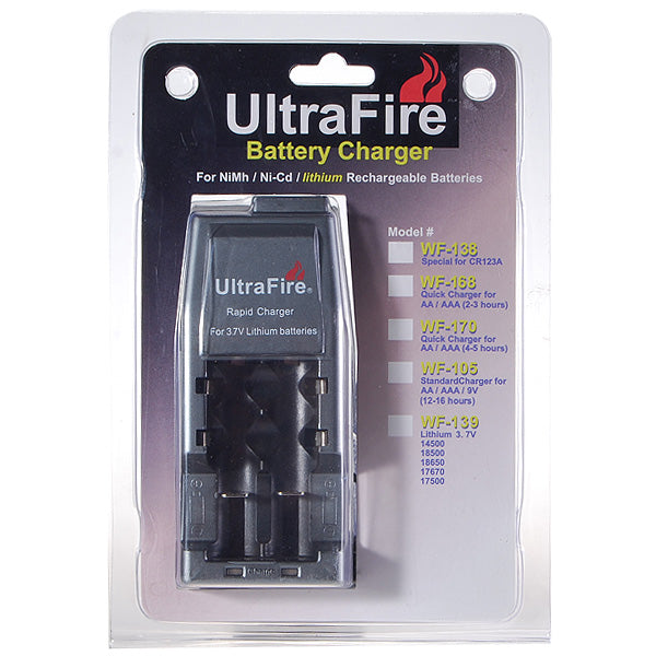 UltraFire WF-139 3.7V 14500/17500/18500/17670/18650 Battery Charger (AC 100~220V/DC 12V)