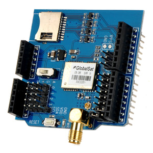 GlobalSat GPS Development Expansion Board w/ Micro SD Card Slot for Arduino - Blue + Black