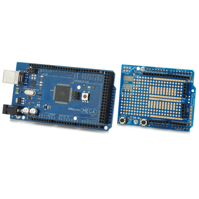 2560 R3 Development Board + ProtoShield V3 Expansion Board w/ Breadboard for Arduino - Blue + Black