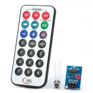 Infrared Remote Control Module +HX1838 Receiver + NEC Coded Infrared Remote Control Set (1xCR2025)