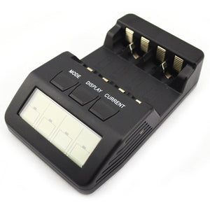 5.5 x 2cm LCD Multifunctional Intelligent Digital 4 x AA / AAA Batteries Charger - Black (US Plug)
