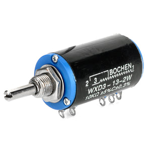 WXD3-13-2W 10Kohm Multi-turn Wirewound Precision Potentiometer - Black + Blue + Silver