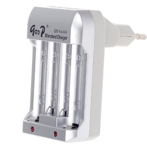 GOOD GD-809B 4 x AA / AAA Battery Charger - Silver + Black