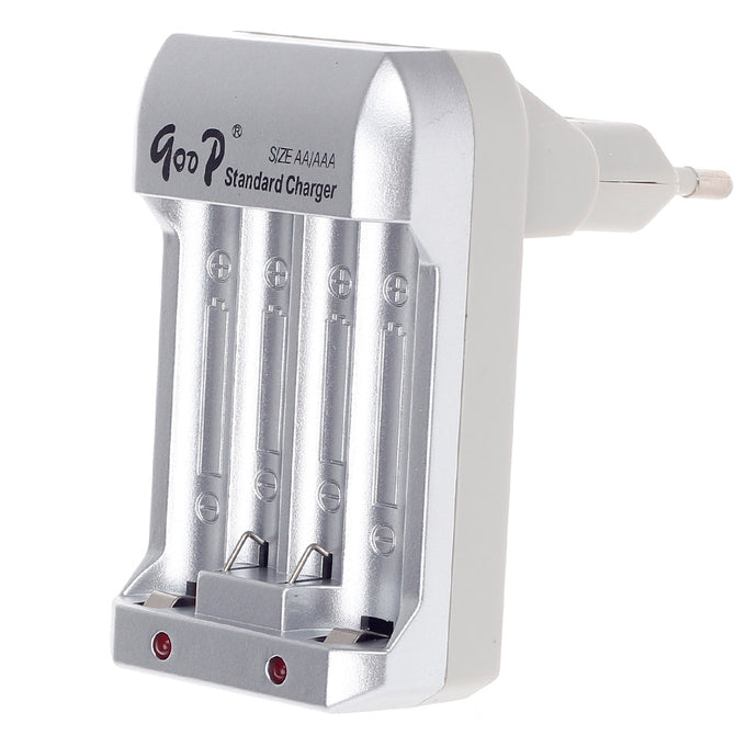 GOOD GD-809B 4 x AA / AAA Battery Charger - Silver + Black