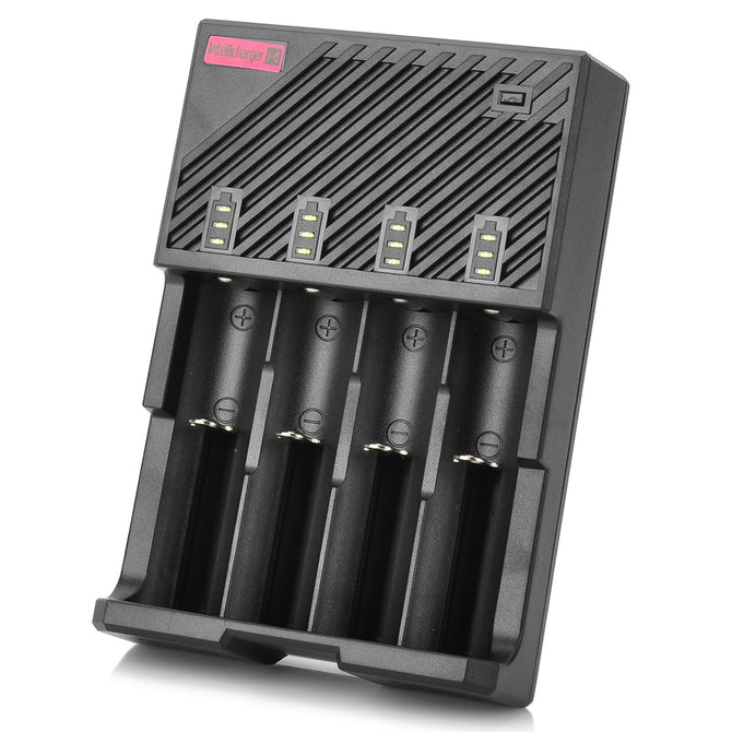 LusteFire F4 Intelligent Li-ion / Ni-MH / Ni-Cd Battery Charger w/ Indicators - Black (UK Plug)