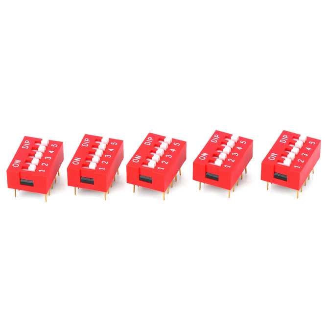 YS4 DIY 5-Digit Toggle Switches - Red + White (5 PCS)
