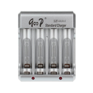 GOOD GD-825 4 x AA / AAA Battery Charger - Silver + Black (2-Flat Pin-Plug / 100~240V)