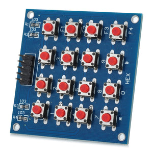 DIY 4 x 4 Matrix Keypad - Blue + Red