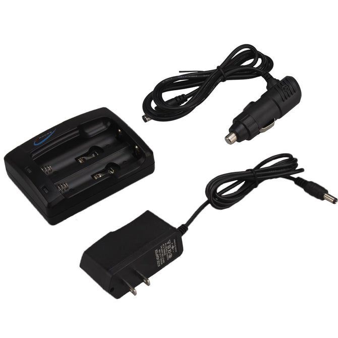 SingFire USW-D3 Double Slots 18650/16340 Charging Block w/Charger+Car Charger - Black