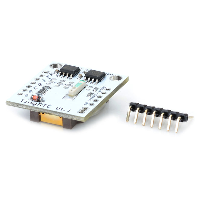 Tiny RTC I2C Module w/ 24C32 Memory + DS1307 Clock - White (Works w/ Official Arduino Products)