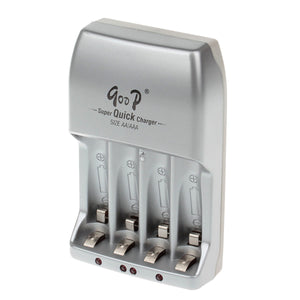 GOOD GD-914 4 x AA / AAA Battery Charger - Silver + Black (EU Plug / AC 100~240V)