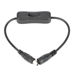 Universal 5V / 12V Male to Female Power Extension Cable - Black (26cm)