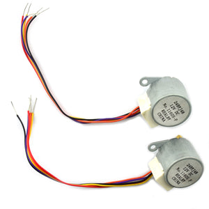 Jtron Four-Phase Five-Wire 24BYJ48CH Stepper Motor - Silver + White (DC 12V / 2 PCS)