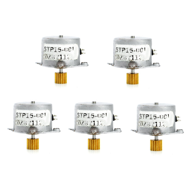 Jtron Mini 15mm Two-Phase Four-Wire Stepper Motor - Silver (5 PCS)