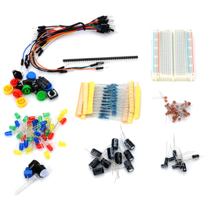 Robotale FR4 Bread Board + Capacitors + Resistors + More Tool Set for Arduino - White + Multicolored