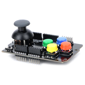 Gaming Arduino Joystick Shield Expansion Board - Black + Multicolored