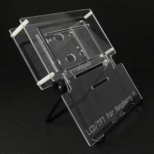 DIY Desktop PC Collapsible Frame w/ Acrylic Panel for 7" LCD Raspberry PI - Black + Transparent
