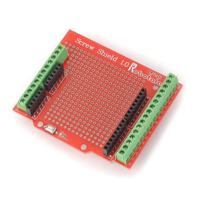 Stud Prototype Expansion Board - Red + Green + Black (Proto Screw Shield Assembled)