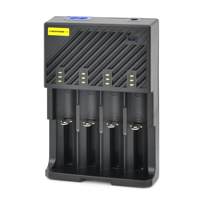 TANGSPOWER T4 4-Slot Multifunction Li-ion / NiCd / Ni-MH Battery Charger - Black (EU Plug)