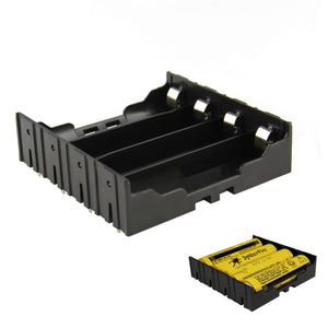 DIY 4-Slot 18650 Battery Holder With Pins - Black