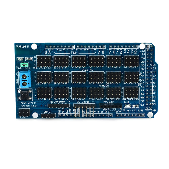 FR4 MEGA Sensor Shield V1.0 Expansion Board for Arduino - Deep Blue