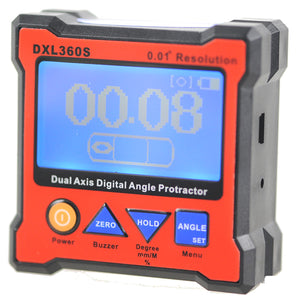 ZnDiy-BRY DXL360S 2.3" LCD Digital Protractor Inclinometer Level Box w/ Gyro - Black + Red