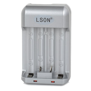LSON AA / AAA Ni-MH Battery Charger - Silver Grey (US Plugs)