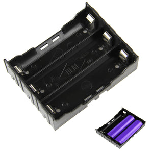 DIY 3-Slot 18650 Battery Holder with Pins - Black