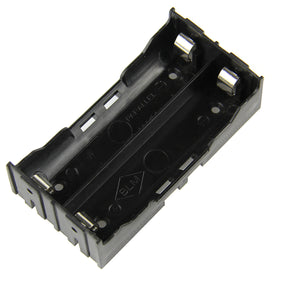 DIY 2-Slot 18650 Battery Holder with Pins - Black