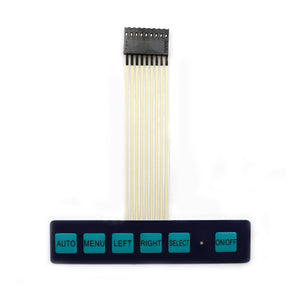1 x 6 Key LED Matrix Membrane Switch / Keyboard Control Panel / With Light - Black + Green