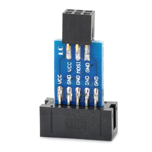AVRISP USBASP STK500 10pin to 6pin Converting Board - Deep Blue