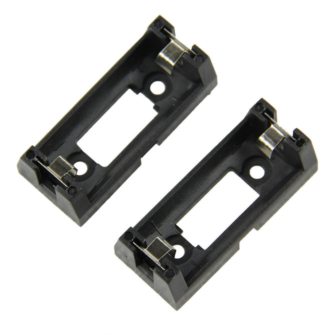 DIY 3V CR123A/16340/17335 Battery Holder With Pins - Black (2PCS)