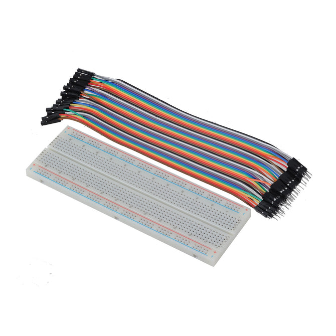 MB102 830 Point Breadboard + 40PCS 1P/1P Male to Female Dupont Cable Kit for Arduino DIY