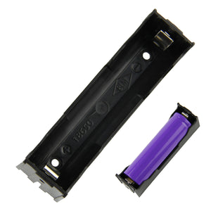 DIY 1-Slot 18650 Battery Holder with Pins - Black