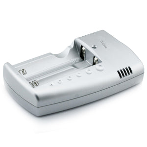 iTaSee SE652 Dual-18650 Battery Charger for Flashlight - Silver (US Plugs)