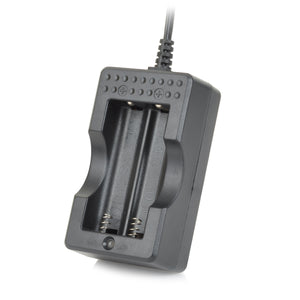 Dual-Slot Rechargeable 18650 Lithium Battery Charger - Black (EU Plug)