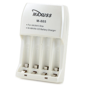 MAXUSS 805 US Plugs 2.4V 500mA 4-Slot AA / AAA Ni-MH / Ni-Cd Battery Charger - Beige (100~240V)