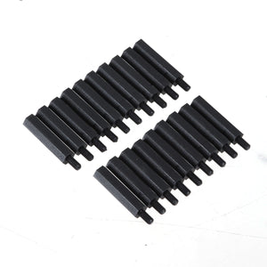 ZnDiy-BRY M3 x 24 + 6 Nylon Spacer Hex Nylon Pillars for Multicopter RC Model - Black (20 PCS)