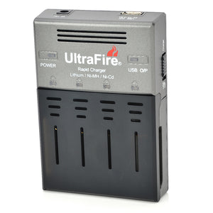 UltraFire WF-128S Universal 4-18650 / AA / AAA / 16340 Battery Charger - Grey