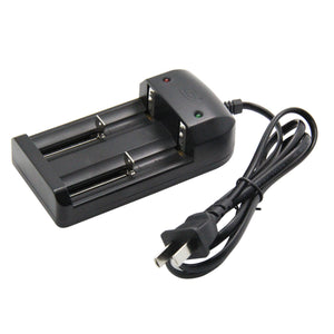 PD-05 3.7V Universal 2-Slot Battery Charger for 18650 / 14500 / 17500 / 10440 + More - Black