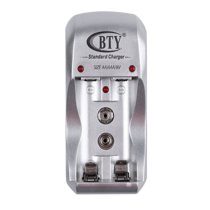 BTY 821B 9V / 2 x AA / AAA Batteries AC Charger - White (AC 100~240V / EU Plug)