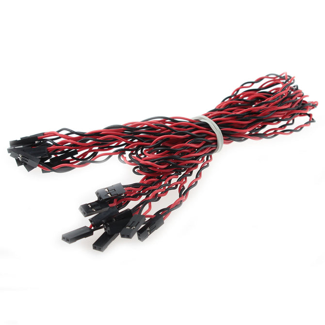 GDW AZ04 Universal Female to Female DuPont Cables Set for Arduino - Black + Red (56cm / 10 PCS)
