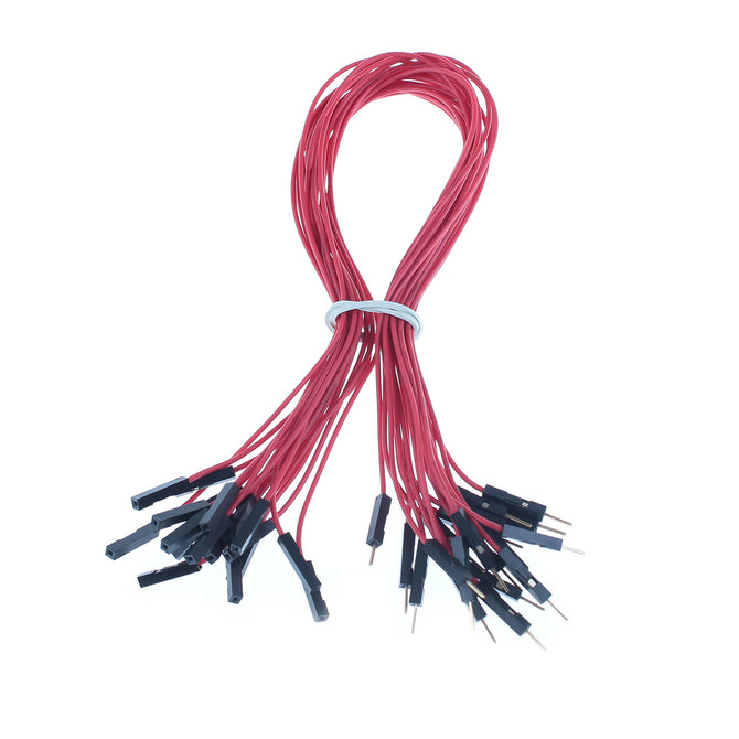 GDW AZ5 Male to Female DuPont Breadboard Jumper Wires for Arduino - Red (40 PCS / 31cm)