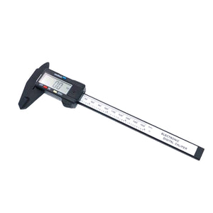 1.6" LCD 150mm Carbon Fiber Digital Caliper - Black + Silver Grey